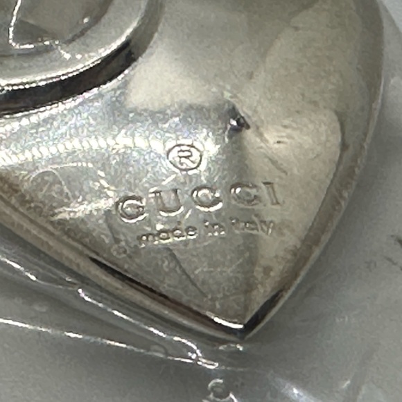 Gucci 925 Sterling Silver G Heart Charm Chain Link Bracelet NIB Made in Italy - Picture 3 of 9
